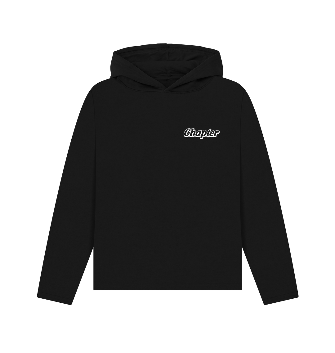 Black Printed Hoody Front